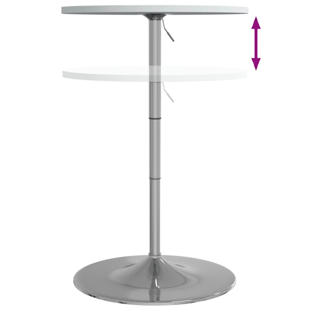 Barbord Hvit 60X60X90 Cm Konstruert Tre Og Forkrommet Stål