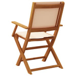 Sammenleggbare Hagestoler 4 Stk Beige Stoff Og Heltre