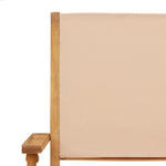 Sammenleggbare Hagestoler 4 Stk Beige Stoff Og Heltre