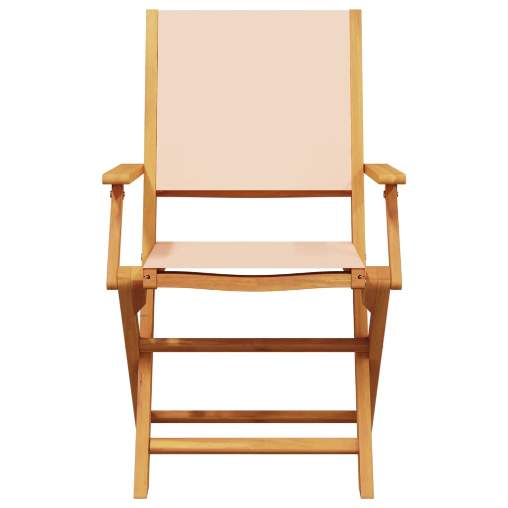 Sammenleggbare Hagestoler 6 Stk Beige Stoff Og Heltre