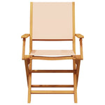 Sammenleggbare Hagestoler 6 Stk Beige Stoff Og Heltre