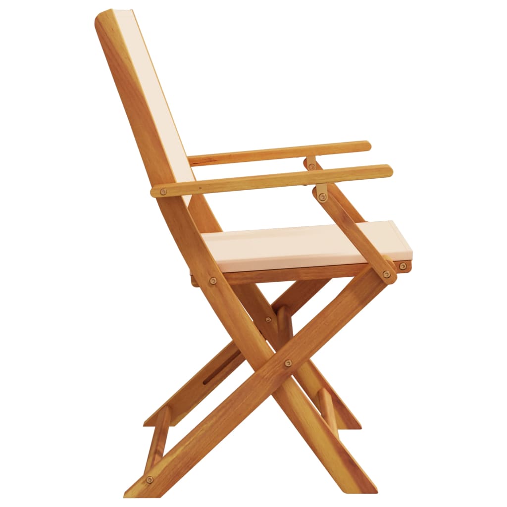 Sammenleggbare Hagestoler 6 Stk Beige Stoff Og Heltre