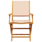 Sammenleggbare Hagestoler 8 Stk Beige Stoff Og Heltre