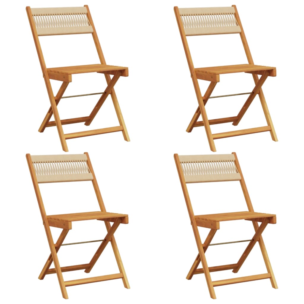 Sammenleggbare Hagestoler 4 Stk Beige Heltre Akasie