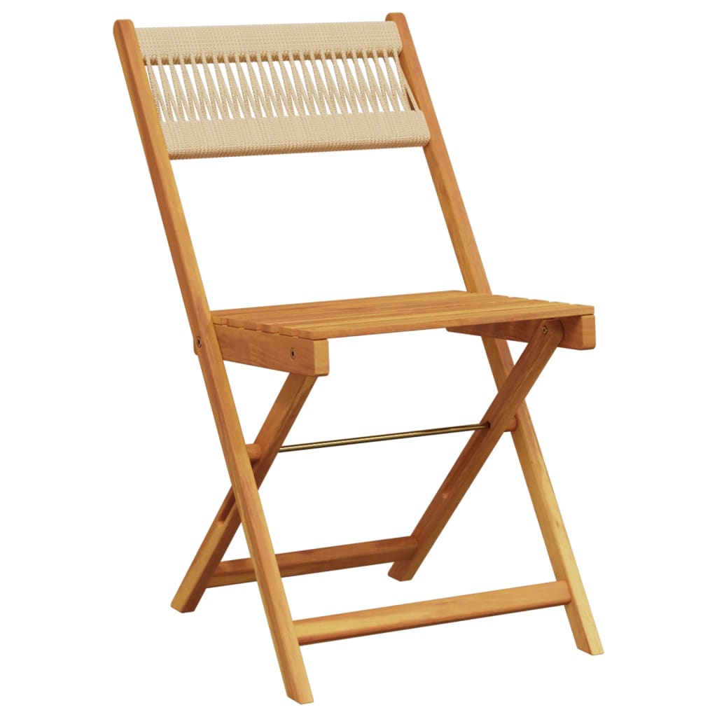 Sammenleggbare Hagestoler 4 Stk Beige Heltre Akasie