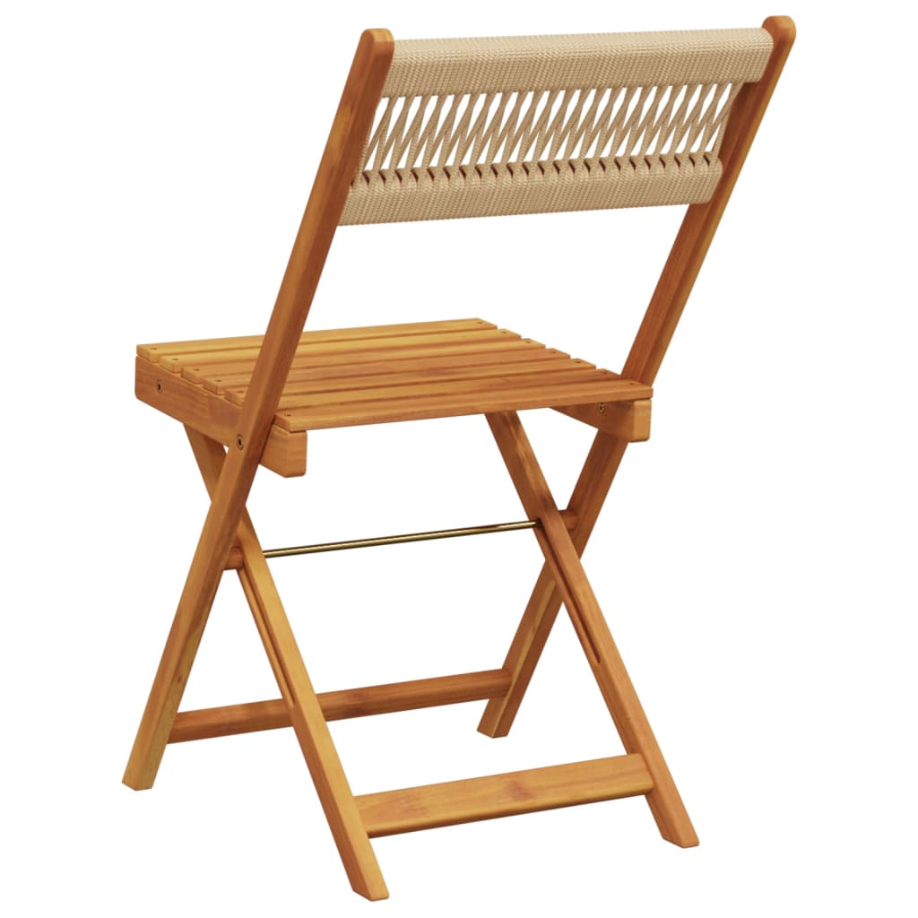 Sammenleggbare Hagestoler 4 Stk Beige Heltre Akasie