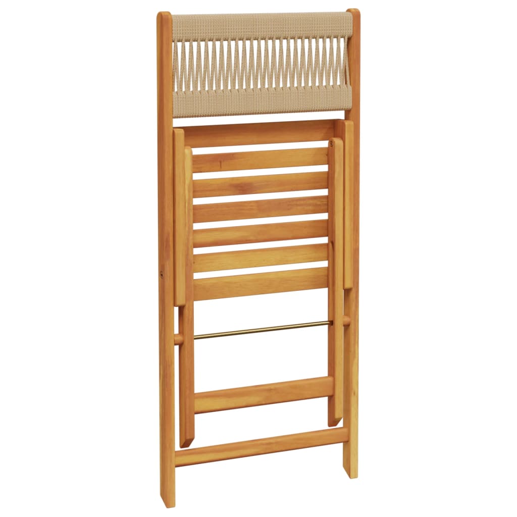 Sammenleggbare Hagestoler 4 Stk Beige Heltre Akasie