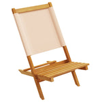 Sammenleggbare Hagestoler 4 Stk Beige Stoff Og Heltre