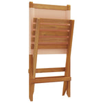 Sammenleggbare Hagestoler 4 Stk Beige Stoff Og Heltre