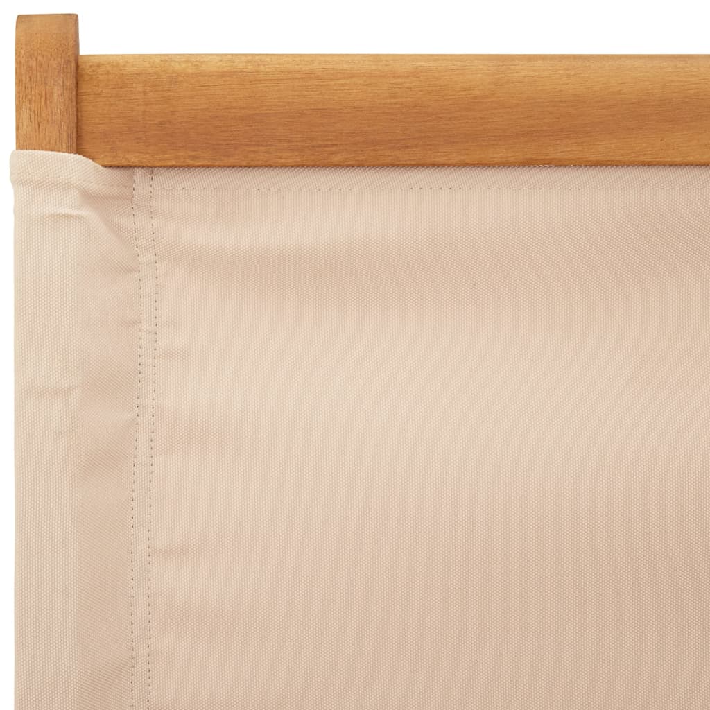 Sammenleggbare Hagestoler 4 Stk Beige Stoff Og Heltre