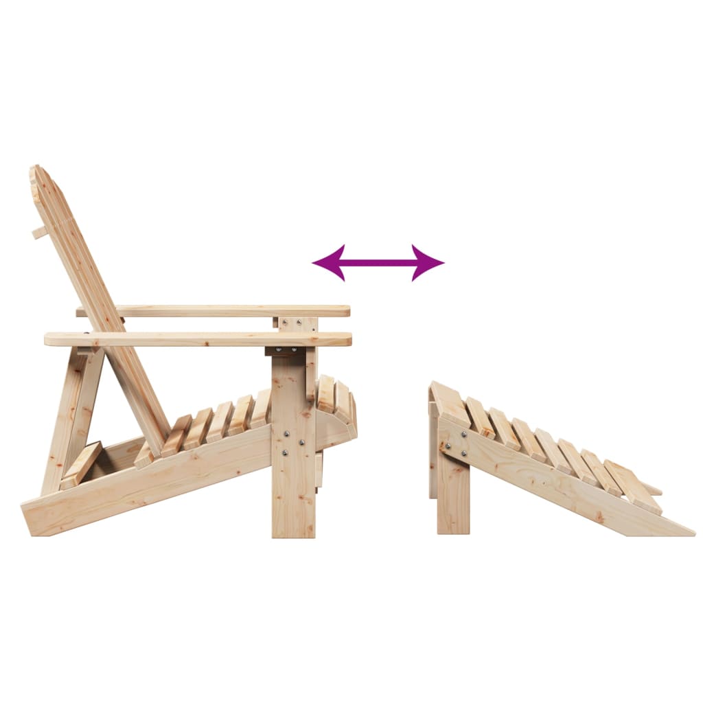 Adirondack-Stol Med Ottoman Heltre Gran