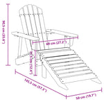 Adirondack-Stol Med Ottoman Heltre Gran