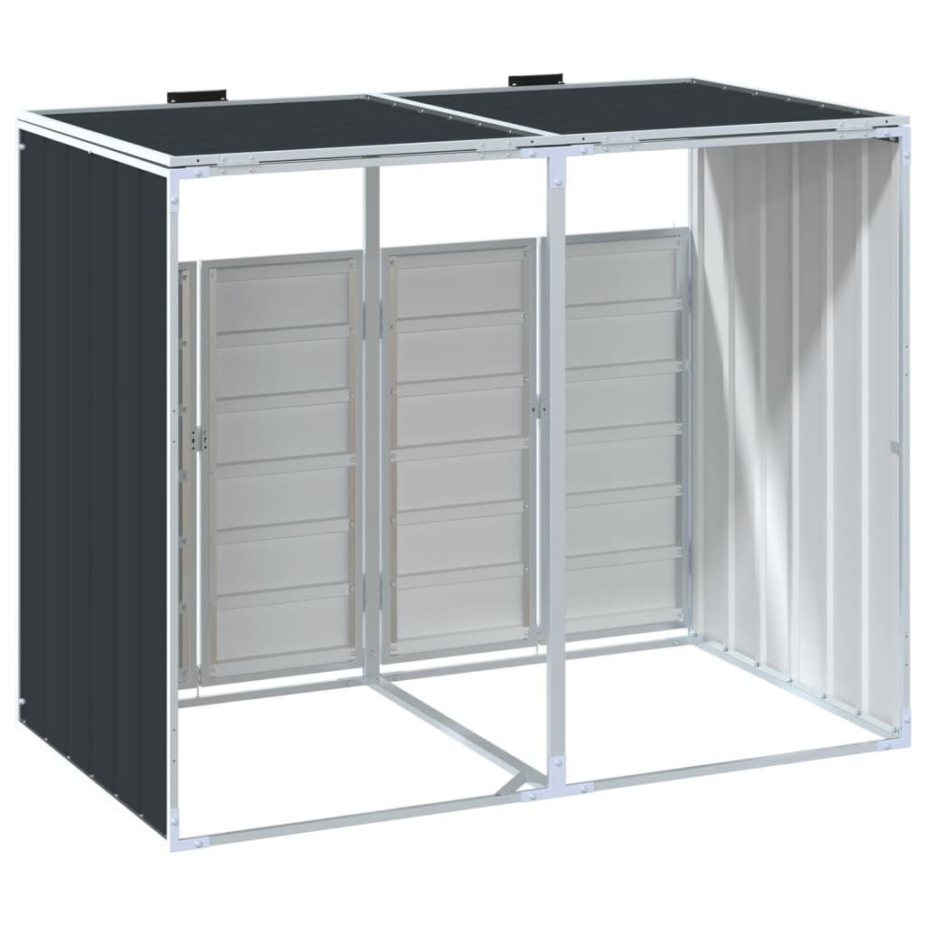 Søppeldunkskur For 2 Dunker Antrasitt 144X81X113 Cm Stål