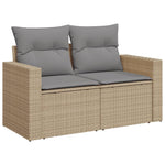 Hagesofagruppe Med Puter 10 Deler Beige Polyrotting