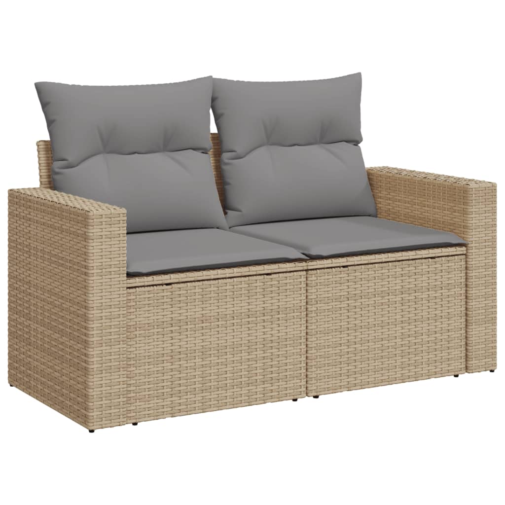 Hagesofagruppe Med Puter 10 Deler Beige Polyrotting