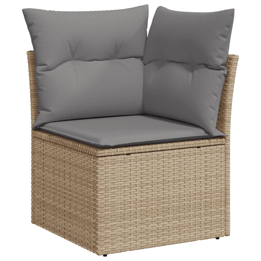 Hagesofagruppe Med Puter 10 Deler Beige Polyrotting