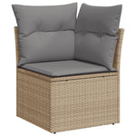Hagesofagruppe Med Puter 10 Deler Beige Polyrotting
