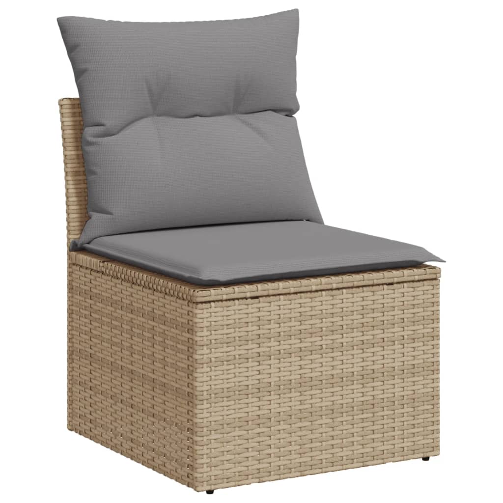Hagesofagruppe Med Puter 10 Deler Beige Polyrotting