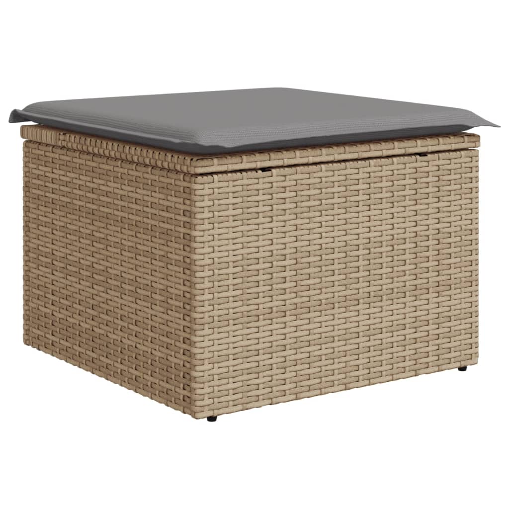 Hagesofagruppe Med Puter 10 Deler Beige Polyrotting