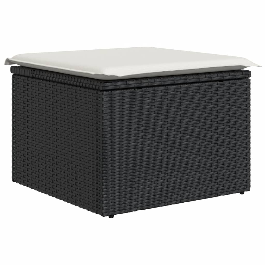 Hagesofagruppe Med Puter 11 Deler Svart Polyrotting