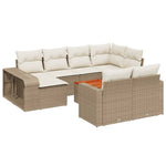 Hagesofagruppe Med Puter 11 Deler Beige Polyrotting
