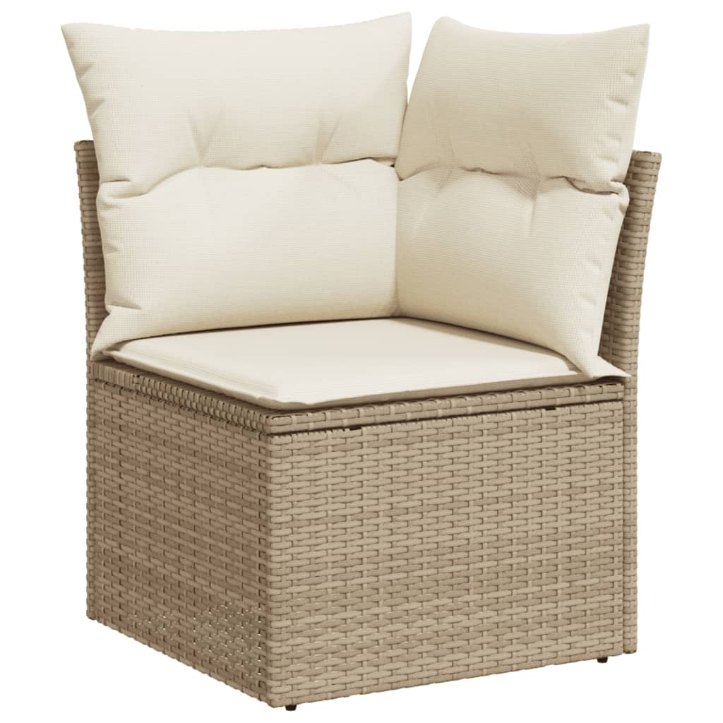 Hagesofagruppe Med Puter 11 Deler Beige Polyrotting