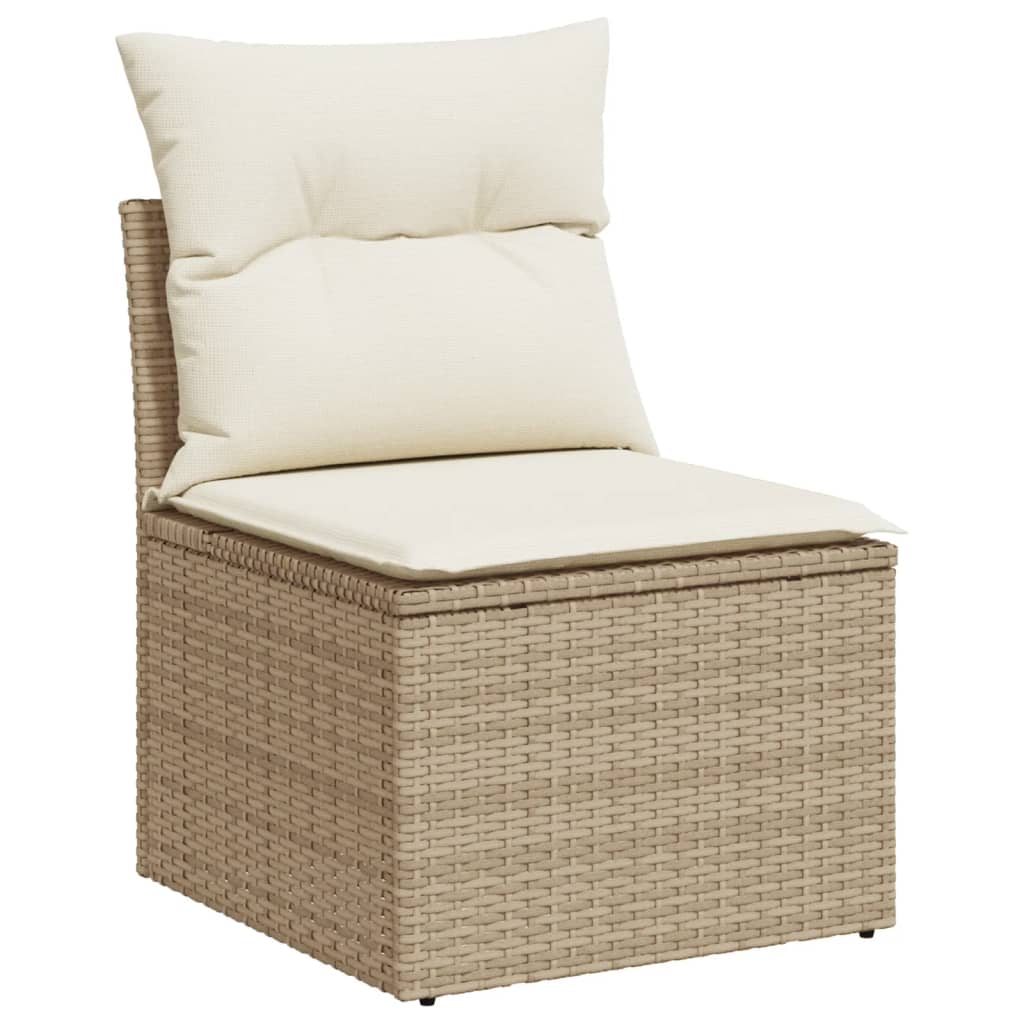 Hagesofagruppe Med Puter 11 Deler Beige Polyrotting