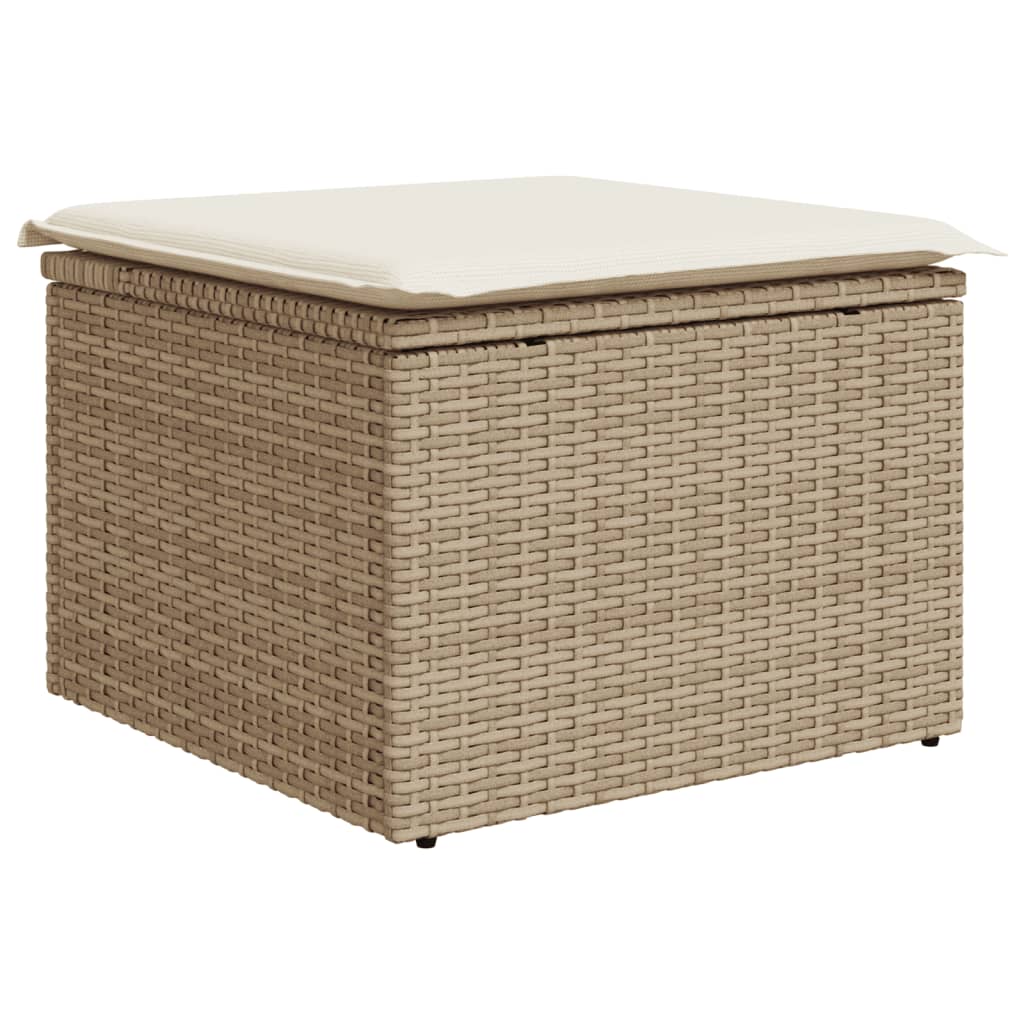 Hagesofagruppe Med Puter 11 Deler Beige Polyrotting