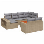 Hagesofagruppe Med Puter 11 Deler Beige Polyrotting