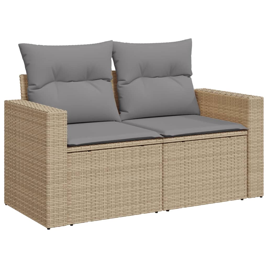 Hagesofagruppe Med Puter 11 Deler Beige Polyrotting