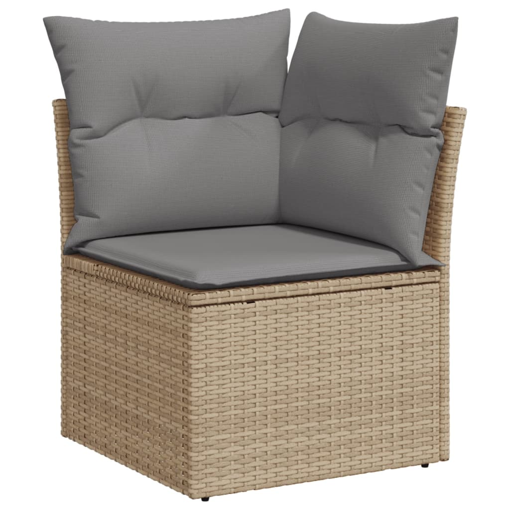 Hagesofagruppe Med Puter 11 Deler Beige Polyrotting