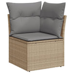 Hagesofagruppe Med Puter 11 Deler Beige Polyrotting