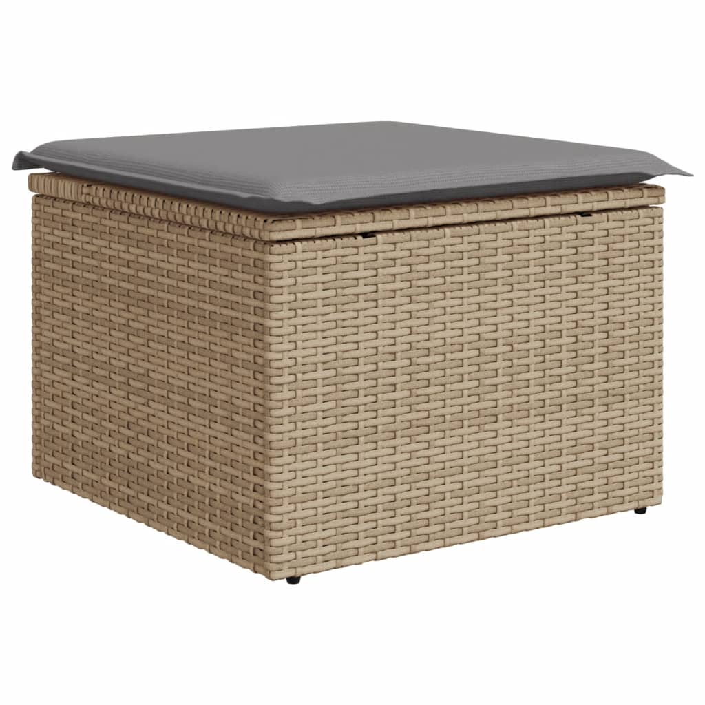 Hagesofagruppe Med Puter 11 Deler Beige Polyrotting