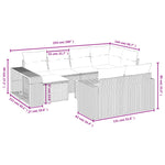 Hagesofagruppe Med Puter 11 Deler Beige Polyrotting