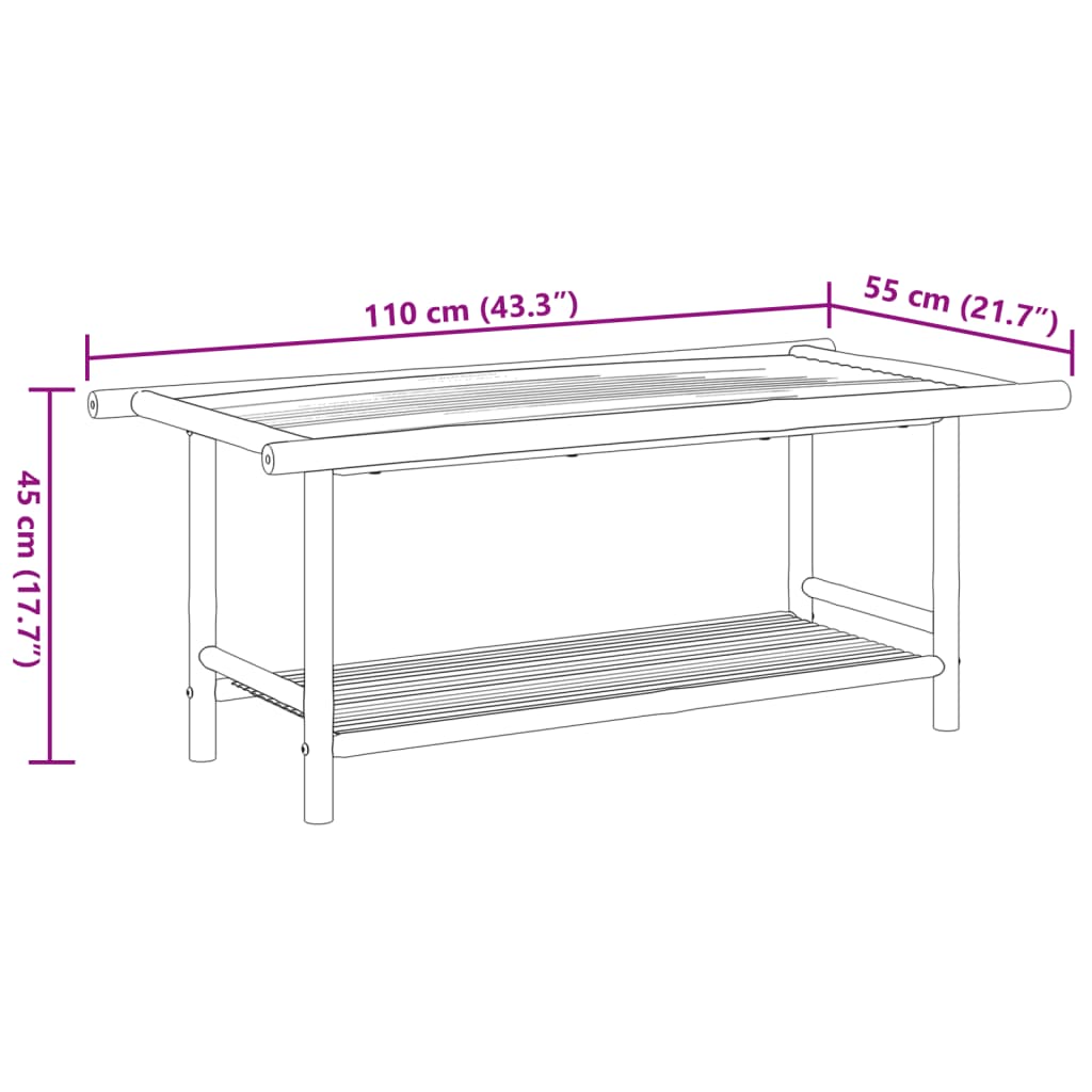 Salongbord 110X55X45 Cm Bambus