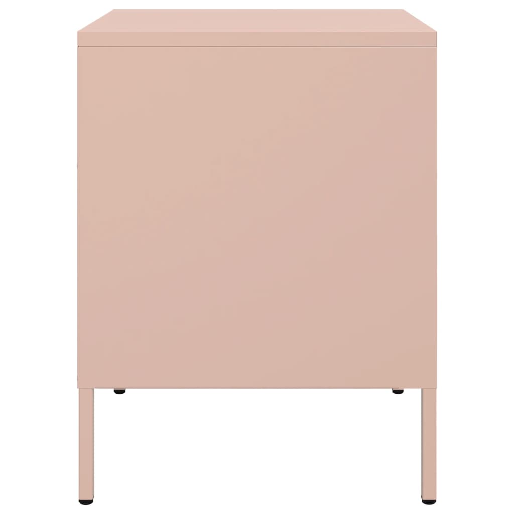 Nattbord 2 Stk Rosa 36X39X50,5 Cm Stål
