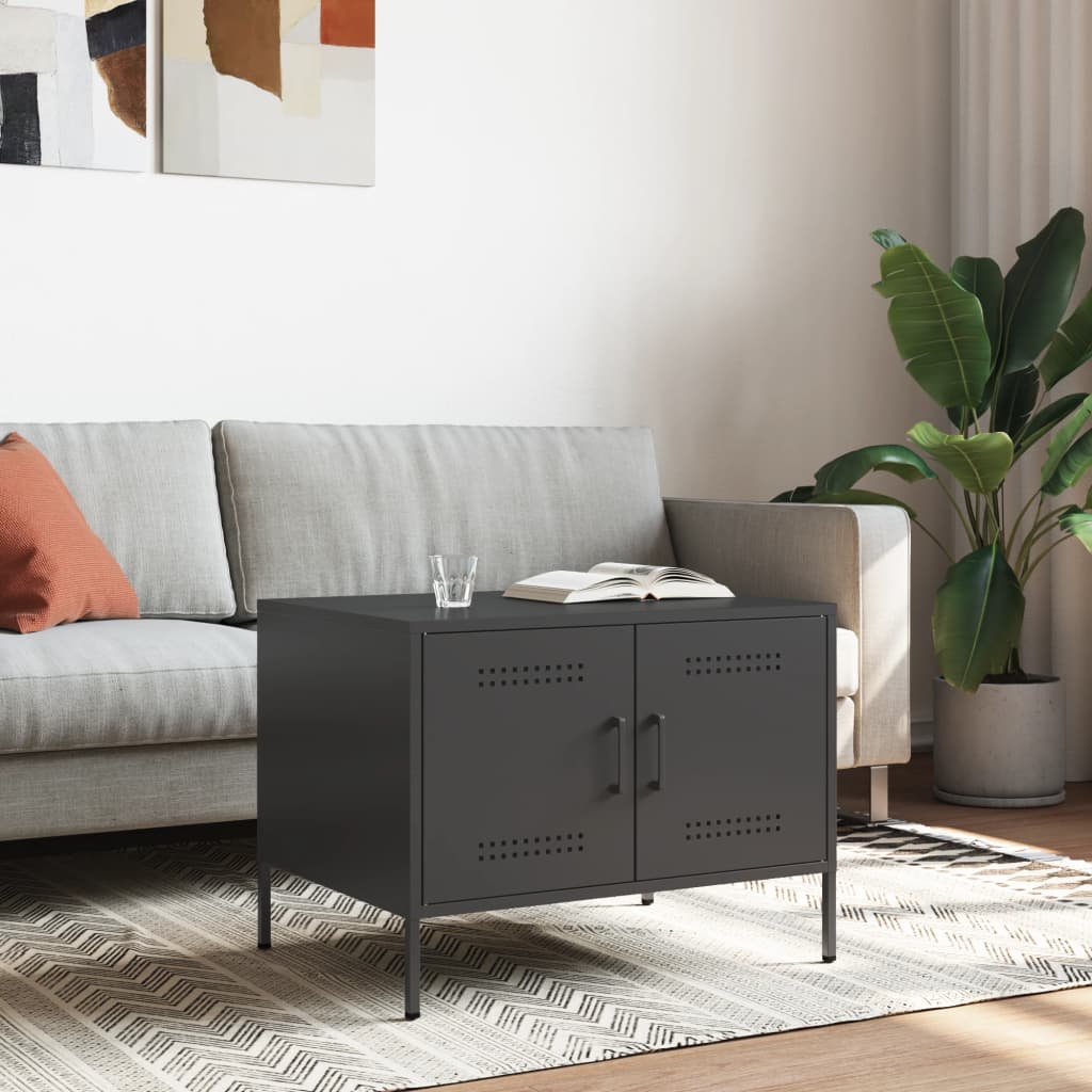 Salongbord Svart 68X50X50,5 Cm Stål