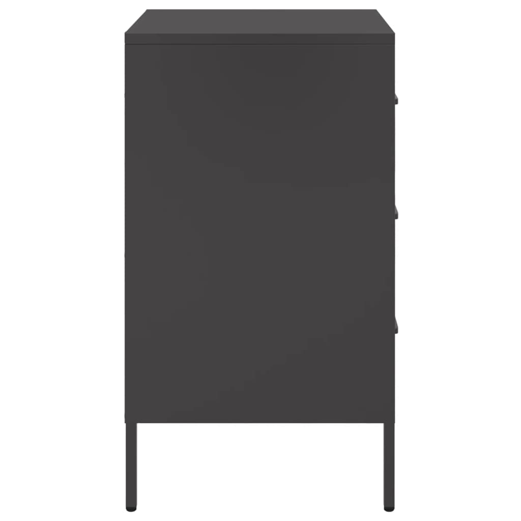 Nattbord 2 Stk Svart 36X39X68 Cm Stål