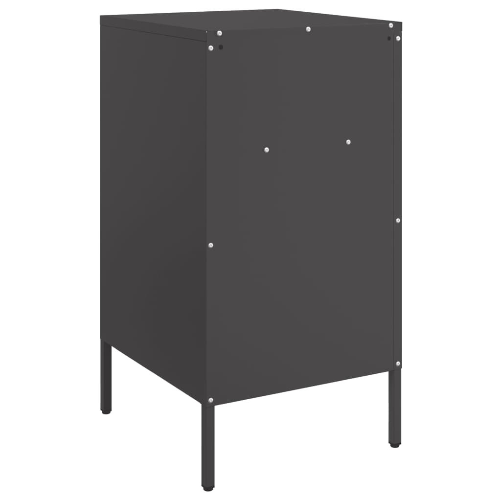 Nattbord 2 Stk Svart 36X39X68 Cm Stål