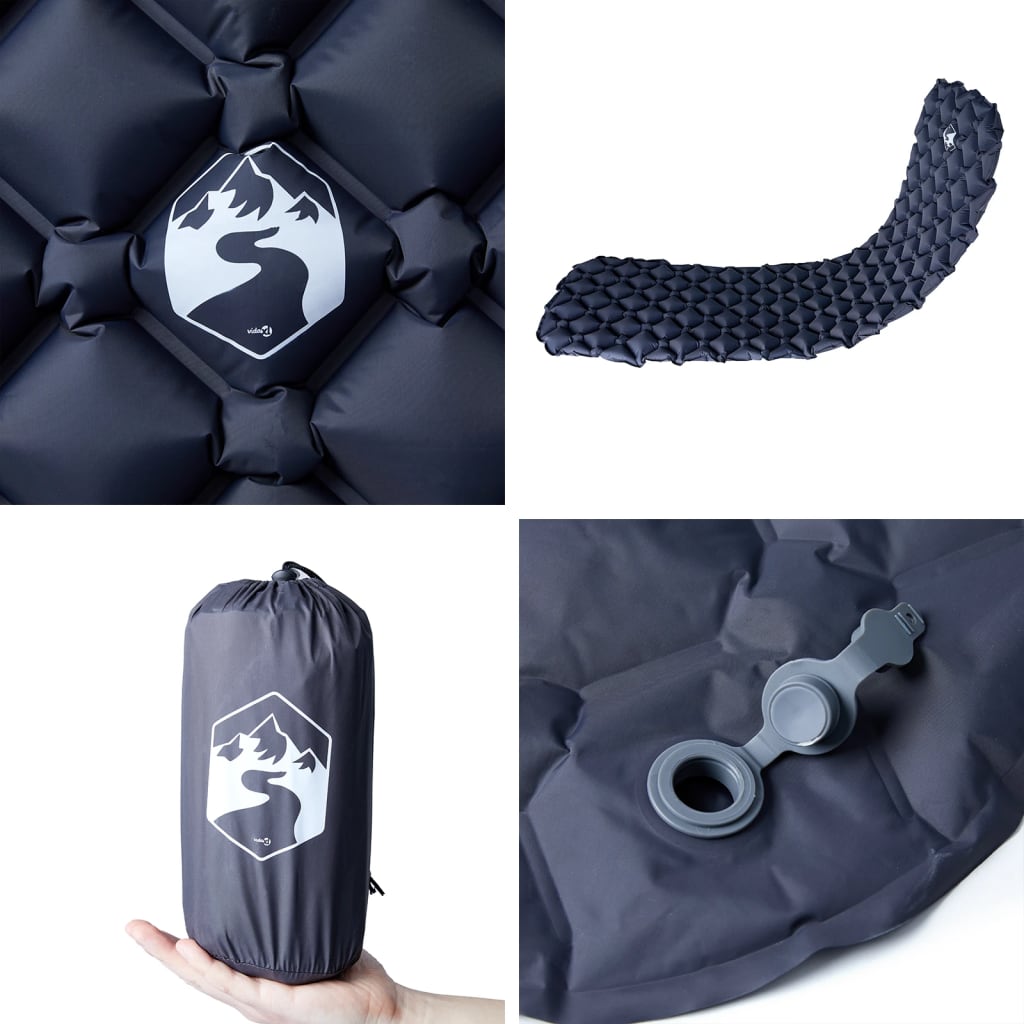 Oppblåsende Campingmadrass For 1 Person Grå 190X58X6 Cm