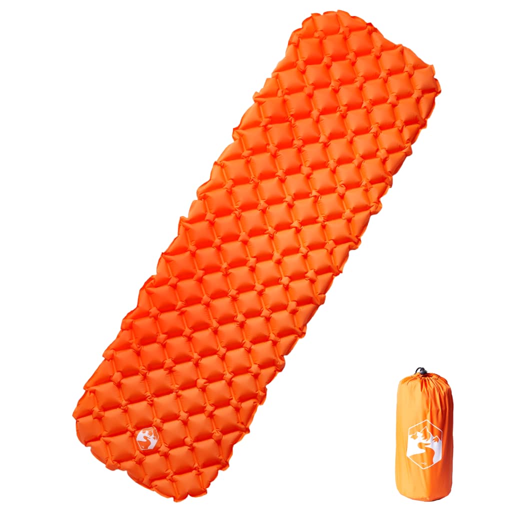 Oppblåsende Campingmadrass For 1 Person Oransje 190X58X6 Cm