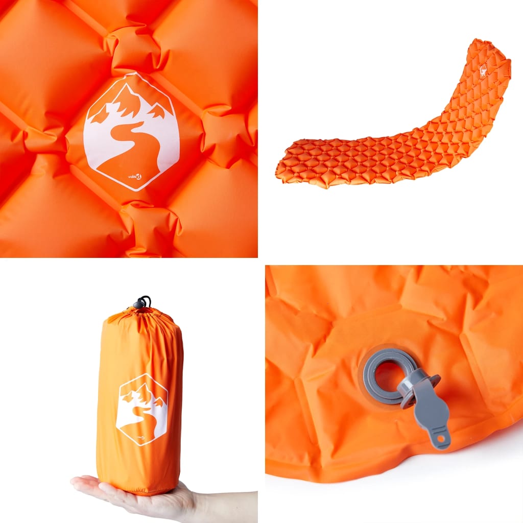 Oppblåsende Campingmadrass For 1 Person Oransje 190X58X6 Cm