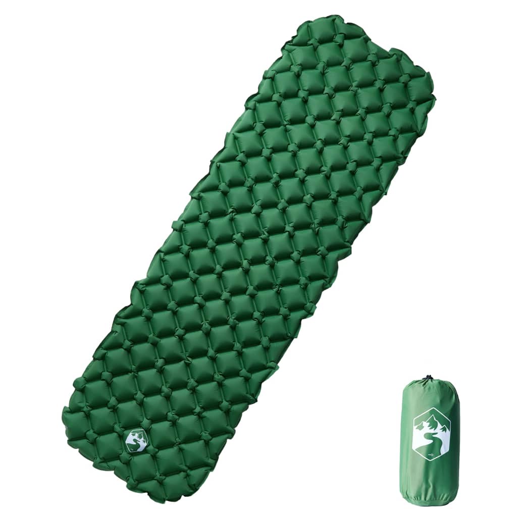 Oppblåsende Campingmadrass For 1 Person Grønn 190X58X6 Cm