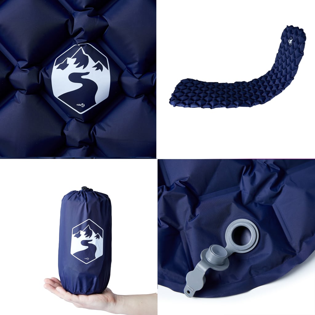 Oppblåsende Campingmadrass For 1 Person Marineblå 190X58X6 Cm