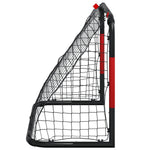 Fotballmål Med Nett Rødt Og Svart 90X48X71 Cm Stål