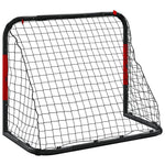 Fotballmål Med Nett Rødt Og Svart 90X48X71 Cm Stål
