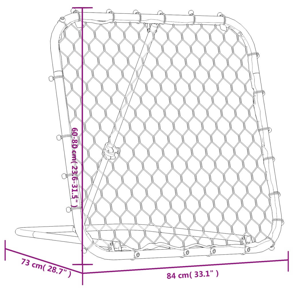 Returnett Justerbart Svart 84X73X60-80 Cm Stål