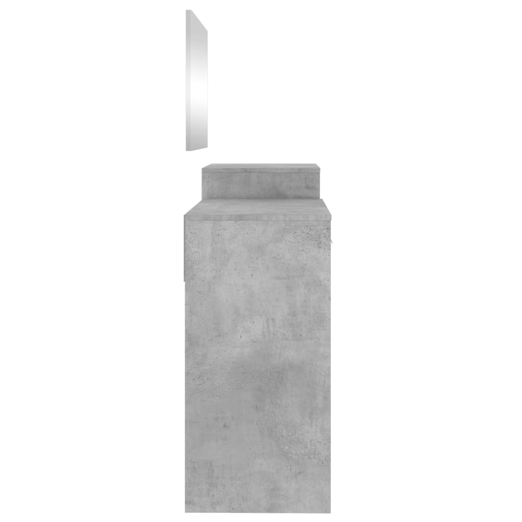 Sminkebordsett 3 Deler Betonggrå Konstruert Tre