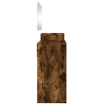 Sminkebordsett 3 Deler Røkt Eik Konstruert Tre