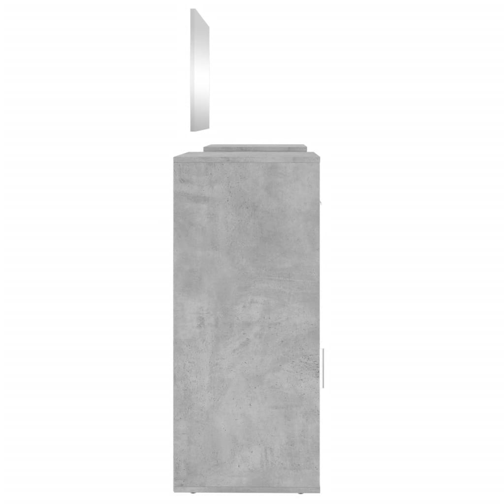 Sminkebordsett 4 Deler Betonggrå Konstruert Tre